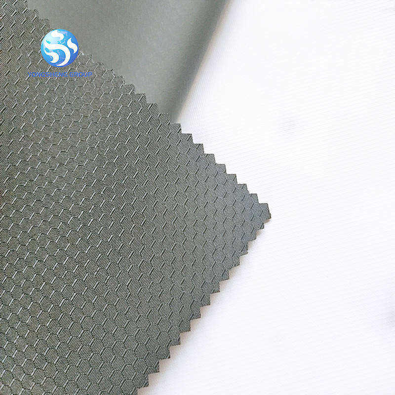 100% 380gsm Polyester Pu Coated Fabric Honeycomb Fabric Rpvb Laminated Recycle Microfiber Towel Fabric